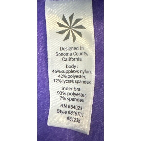 Athleta PURPLE Equator Racerback Tank Top Shelf Bra Lycra Sport Strappy SZ XXS - Picture 4 of 4